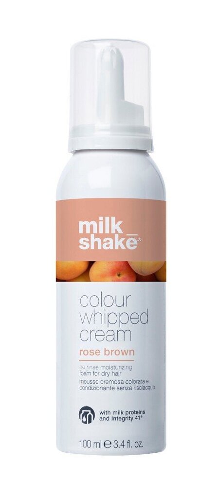 Hiuksiin jätettävä suojaava hoitovaahto Milkshake COLOUR WHIPPED CREAM kaikille hiustyypeille, 100 ml, Rose Brown hinta ja tiedot | Hiusvärit | hobbyhall.fi