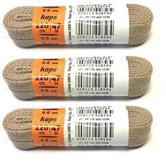 Beige litteät kengännauhat 120 cm 3 paria hinta ja tiedot | Vaatteiden ja jalkineiden hoito | hobbyhall.fi