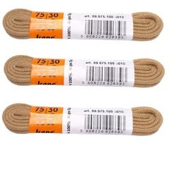 Ohuet pyöreät kengännauhat 75 cm 3 Paria, beige hinta ja tiedot | Vaatteiden ja jalkineiden hoito | hobbyhall.fi