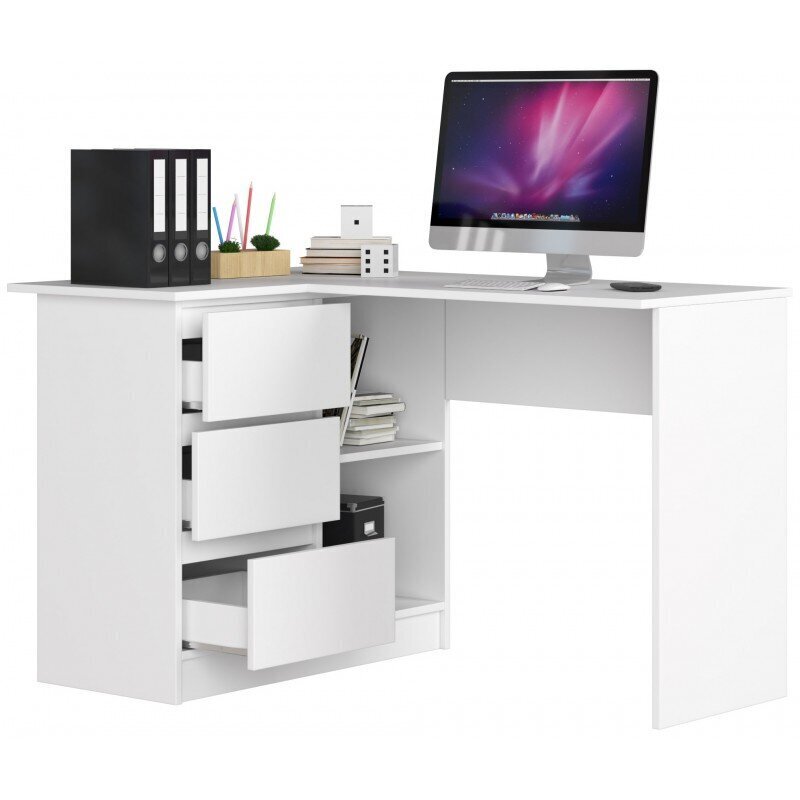 DIMONS pöytä B16, vasen, valkoinen hinta ja tiedot | Tietokonepöydät ja työpöydät | hobbyhall.fi