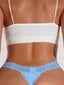 Contrast Lace Bow Front Thong Alusvaatteet·Baby Blue·S hinta ja tiedot | Naisten sandaalit ja tossut | hobbyhall.fi