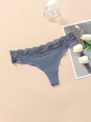 Contrast Lace No Show Thong·Blue·M hinta ja tiedot | Naisten sandaalit ja tossut | hobbyhall.fi