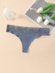 Contrast Lace No Show Thong·Blue·S hinta ja tiedot | Naisten sandaalit ja tossut | hobbyhall.fi