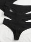 5kpl Solid Thong Set·Black·M hinta ja tiedot | Naisten sandaalit ja tossut | hobbyhall.fi