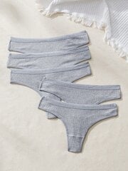 5kpl Solid Thong Set·Grey·L hinta ja tiedot | Naisten sandaalit ja tossut | hobbyhall.fi