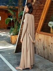 Striped Self Belted Robe·Khaki·S hinta ja tiedot | Naisten kylpytakit | hobbyhall.fi