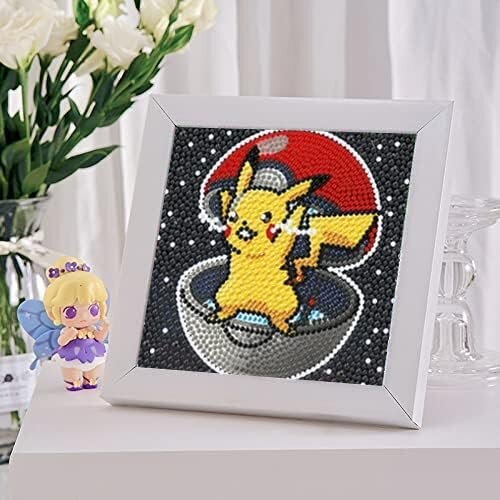 Pujeknm 5D Pikachu Diamond Painting Set DIY puinen kehys kanssa hinta ja tiedot | Timanttimaalaukset | hobbyhall.fi