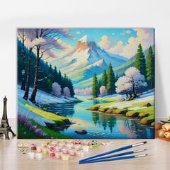 TISHIRON Painting by Numbers Mountain -setti, 40,5 cm x 51 cm hinta ja tiedot | Maalaa numeroiden mukaan | hobbyhall.fi