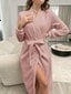 Kiinteä vyö Flannelette Sleep Robe·Dusty Pink·S hinta ja tiedot | Naisten kylpytakit | hobbyhall.fi