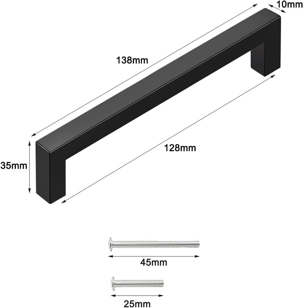 Probrico kaapinpidinsarja 138mm 20 kpl musta hinta ja tiedot | Kahvat huonekaluihin | hobbyhall.fi