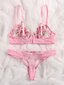 Embroidery Mesh Underwire Alusvaatteet Set·Pink·S hinta ja tiedot | Rintaliivit | hobbyhall.fi