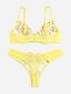 Embroidery Mesh Underwire Alusvaatteet Set·White·M hinta ja tiedot | Rintaliivit | hobbyhall.fi