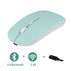 Ladattava Bluetooth-hiiri Langaton kaksoistila 5.2 Hiljainen tietokonepelaaminen Ergonominen hiiri 2.4 USB PC-kannettaville hinta ja tiedot | Hiiret | hobbyhall.fi