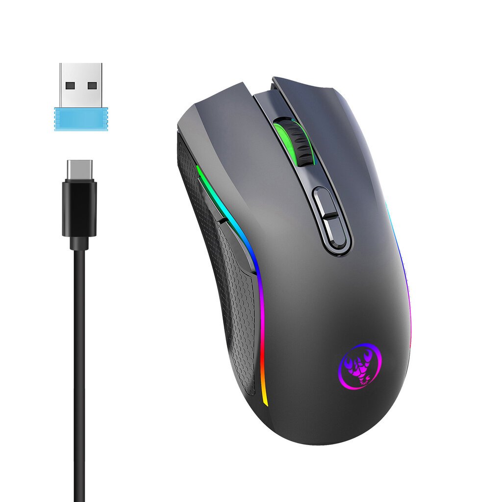 T69 ergonomia Kannettava langaton 2.4G Rgb Langaton pelihiiri Kannettava tietokone Langaton hiiri pelitietokoneeseen hinta ja tiedot | Hiiret | hobbyhall.fi