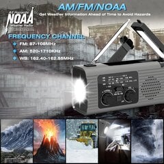 Hätäradio 2000mAh Aurinkoenergia Käsikammi AM/FM/NOAA Kannettava sääradio puhelinlaturilla, LED-taskulamppu, lukuvalo, SOS-hälytys, sisä- ja ulkokäyttöön tarkoitettu hätäkuulokeliitäntä, USB-lataus-harmaa hinta ja tiedot | Kelloradiot ja herätyskellot | hobbyhall.fi