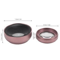 2 in 1 -puhelimen kameran linssi 0,45X ultralaajakulmalinssi ja 12,5X makrolinssi, yleisirrotettava älypuhelimen tabletille Rose Gold hinta ja tiedot | Puhelimen lisätarvikkeet | hobbyhall.fi