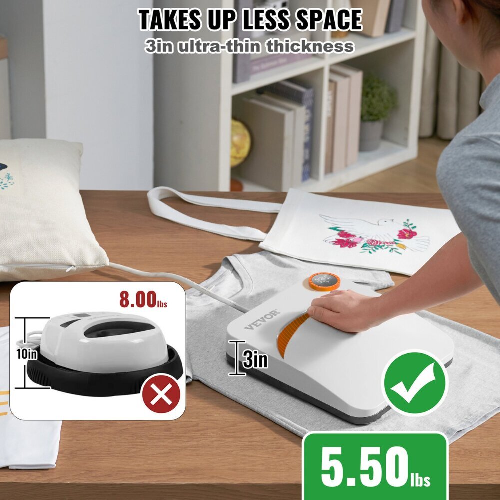 2-in-1 Mini lämpöprässi Vevor, 670W, 30x25cm hinta ja tiedot | Käsityökalut | hobbyhall.fi