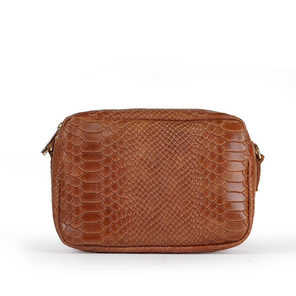 Snake Skin Textured Nahka Crossbody Bag 2 vetoketjua, violetti hinta ja tiedot | Tietokonelaukut | hobbyhall.fi