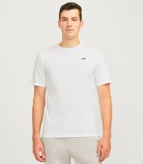 Jack & Jones Miesten T-paita 12263850*03, valkoinen 5715610059274 hinta ja tiedot | Miesten T-paidat | hobbyhall.fi