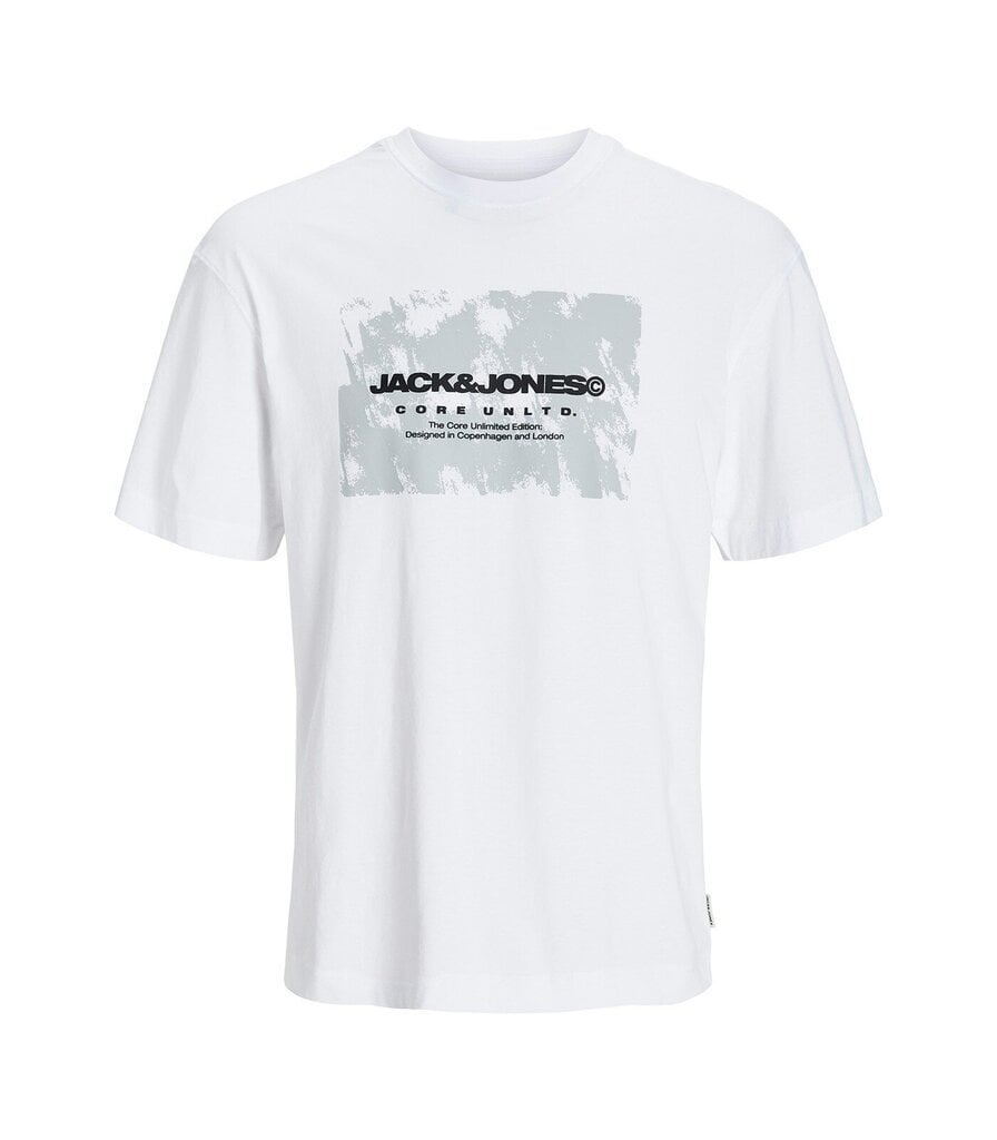 Jack & Jones Miesten T-paita 12264029*04, valkoinen 5715614987702 hinta ja tiedot | Miesten T-paidat | hobbyhall.fi