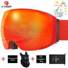 X-Tiger Ski Lasit Magneettiset Kaksikerroksiset UV400 Huurtumista estävät Isot Ski Maskit Lasit Miesten Naiset Ulkoilu Talviurheilu Lumilautalasit hinta ja tiedot | Laskettelulasit | hobbyhall.fi