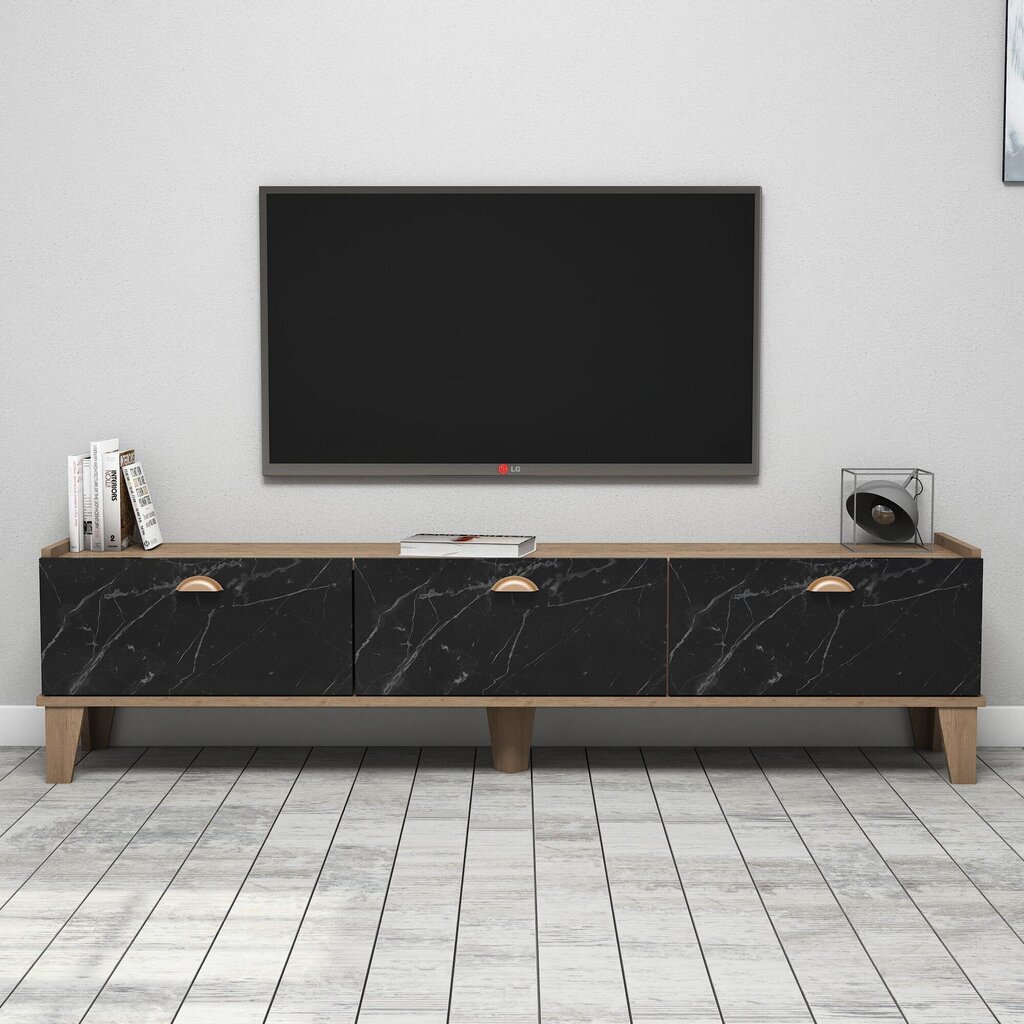Kalune Design Sumer E3630 TV-pöytä, musta/ruskea hinta ja tiedot | TV-tasot | hobbyhall.fi