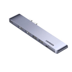 Sovitin UGREEN 80548 CM356 7in1 Type-C Sisään PD3.0 2HDMI USB3.0 SD/TF för MacBookPro/Air hinta ja tiedot | Adapterit | hobbyhall.fi