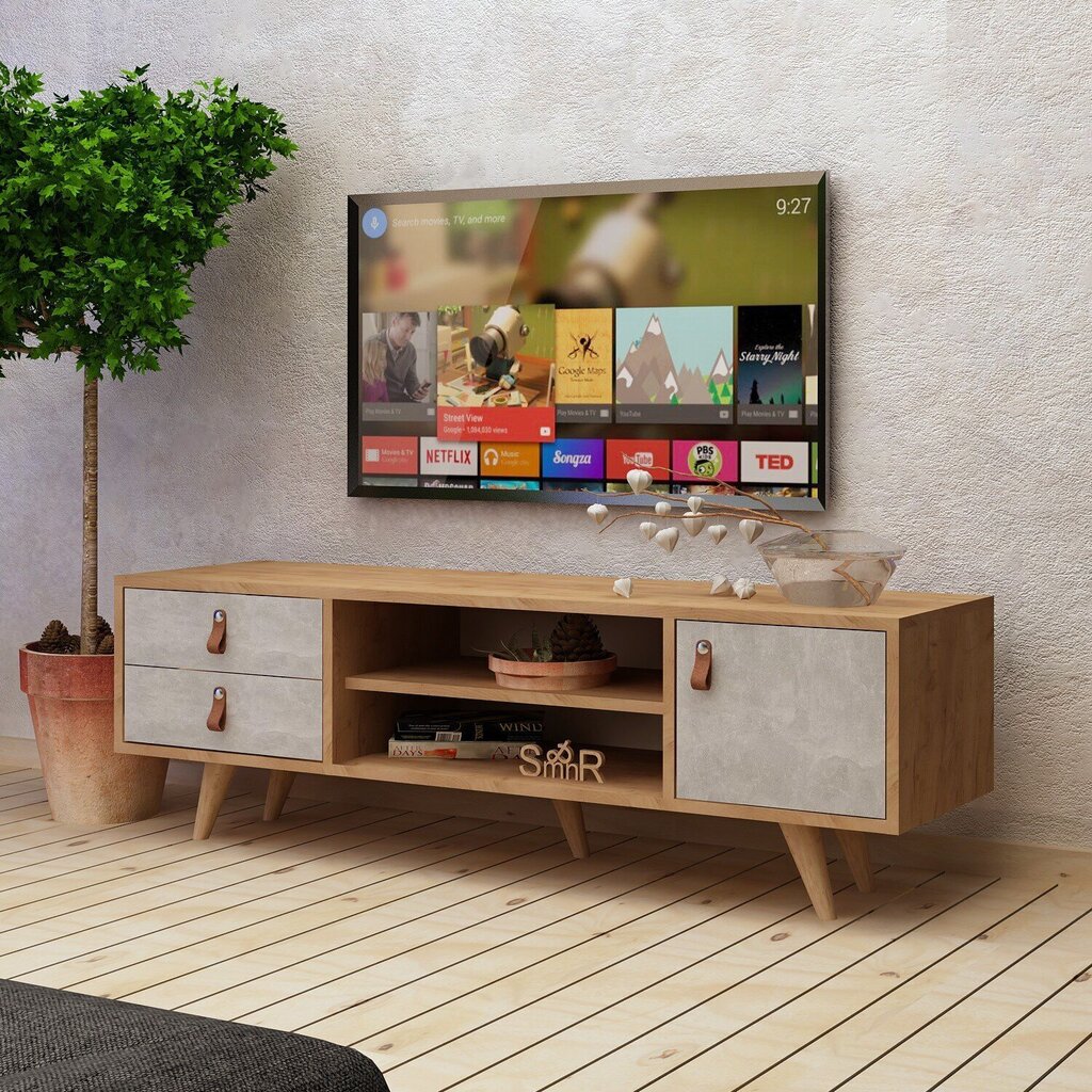 TV-pöytä Kalune Design Seva, ruskea/harmaa hinta ja tiedot | TV-tasot | hobbyhall.fi