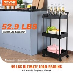 3-tasoinen keittiökärry Vevor, 370x355x761 mm hinta ja tiedot | Keittiön kaapit | hobbyhall.fi