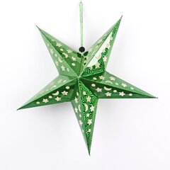 (vihreä 40cm)Joulukoristeet Laser Star -paperi kiinteä Pentagram-riipus kotijuhlahuoneen festivaalikoristeellinen kattokoriste hinta ja tiedot | Joulukoristeet | hobbyhall.fi