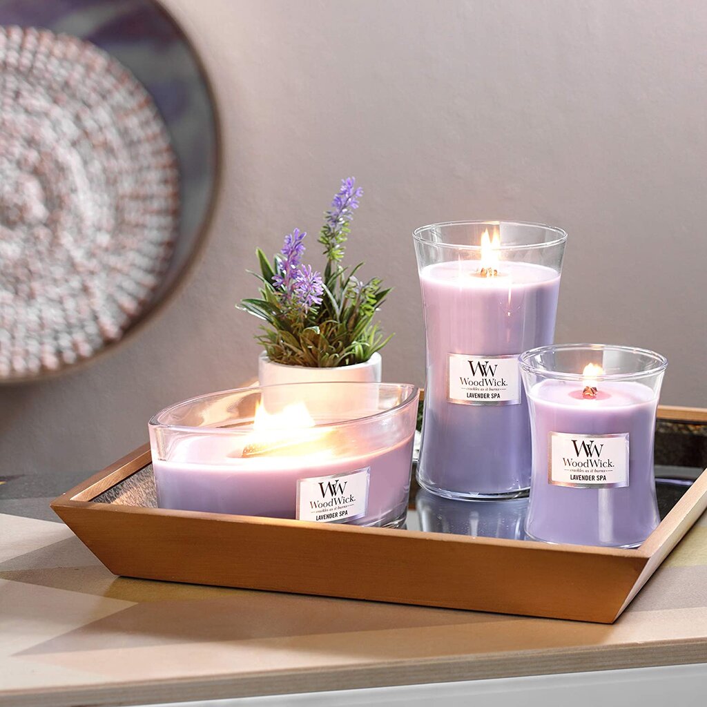 WoodWick Tuoksukynttilä Lavender Spa, 453,6 g hinta ja tiedot | Kynttilät ja kynttilänjalat | hobbyhall.fi