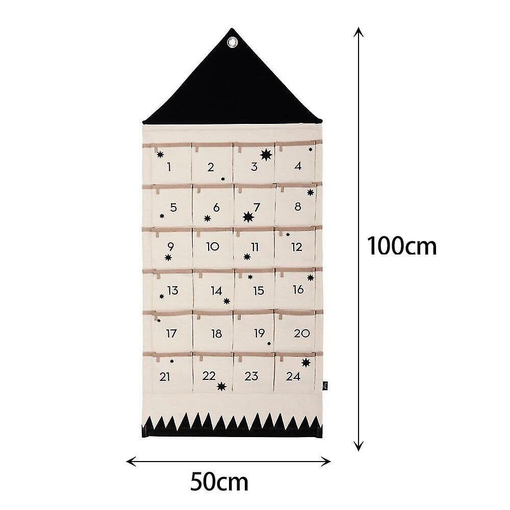 24 Ristikkoseinälle ripustettavat säilytyspussit Joulukalenteri Kodinsisustus hinta ja tiedot | Joulukoristeet | hobbyhall.fi