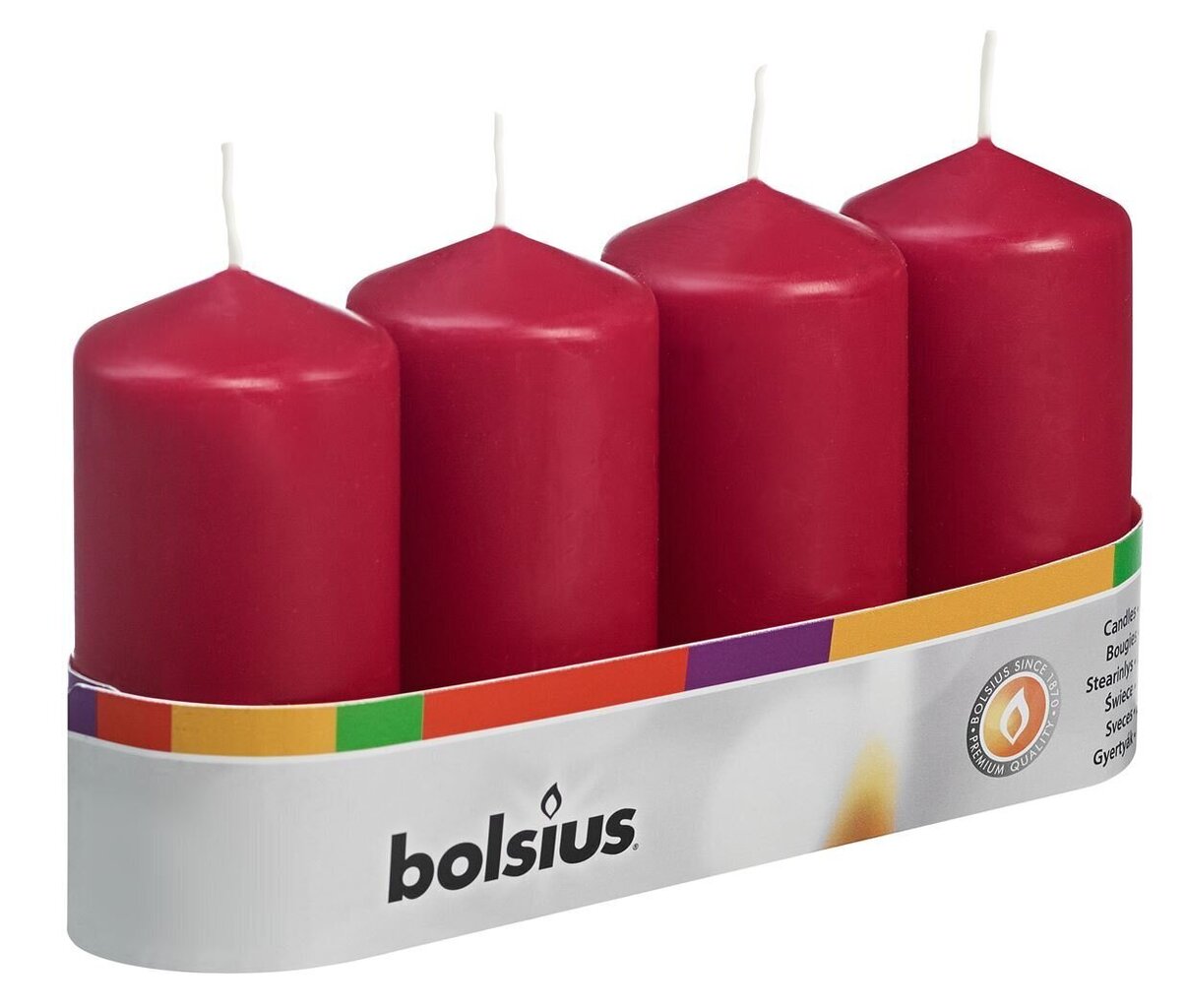Lieriömäiset kynttilät Bolsius, 4 kpl. hinta ja tiedot | Kynttilät ja kynttilänjalat | hobbyhall.fi