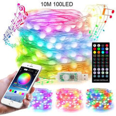 (10M 100LED)5/10/20M LED Bluetooth String Light Joulukuusi Koriste Kaukosäädin USB Häät Navidad Garland Verholamppu Fairy Home hinta ja tiedot | Joulukoristeet | hobbyhall.fi