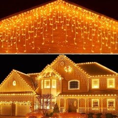 (Lämmin valkoinen)Joulukoristeet 2023 Led-jääpuikkovalot ulkona uusivuosi 2024 Fairy Light Street Garland On the House Droop 0,5/0,6/0,7 M hinta ja tiedot | Joulukoristeet | hobbyhall.fi