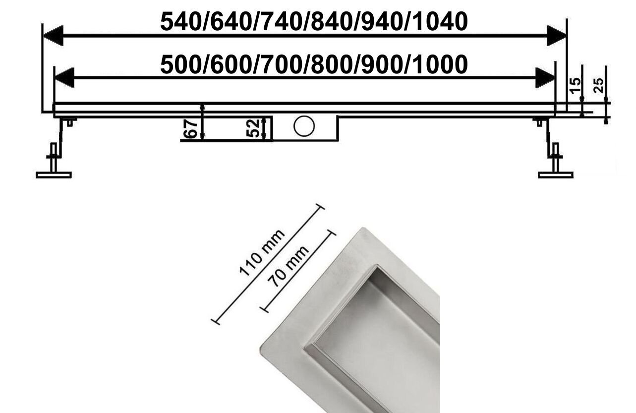 AQUA HEATING SUIHKUVIEMÄRI ALTO/WAVE ALHAINEN SIFONI 54mm ROOSTEVABA TERAS hinta ja tiedot | Lattiakaivot | hobbyhall.fi