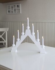 Puinen kynttilänjalka muotoinen valkoinen 21W 45x45cm Emma 228-08 hinta ja tiedot | Joulukoristeet | hobbyhall.fi