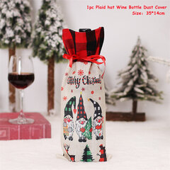 (Wine Cover-319 Plaid)Uusi vuosi 2024 Christmas Gnomes Esiliina Joulukoristeet kotiin Xmas Keittiötarvikkeet Natal Navidad 2023 Noel Deco hinta ja tiedot | Joulukoristeet | hobbyhall.fi