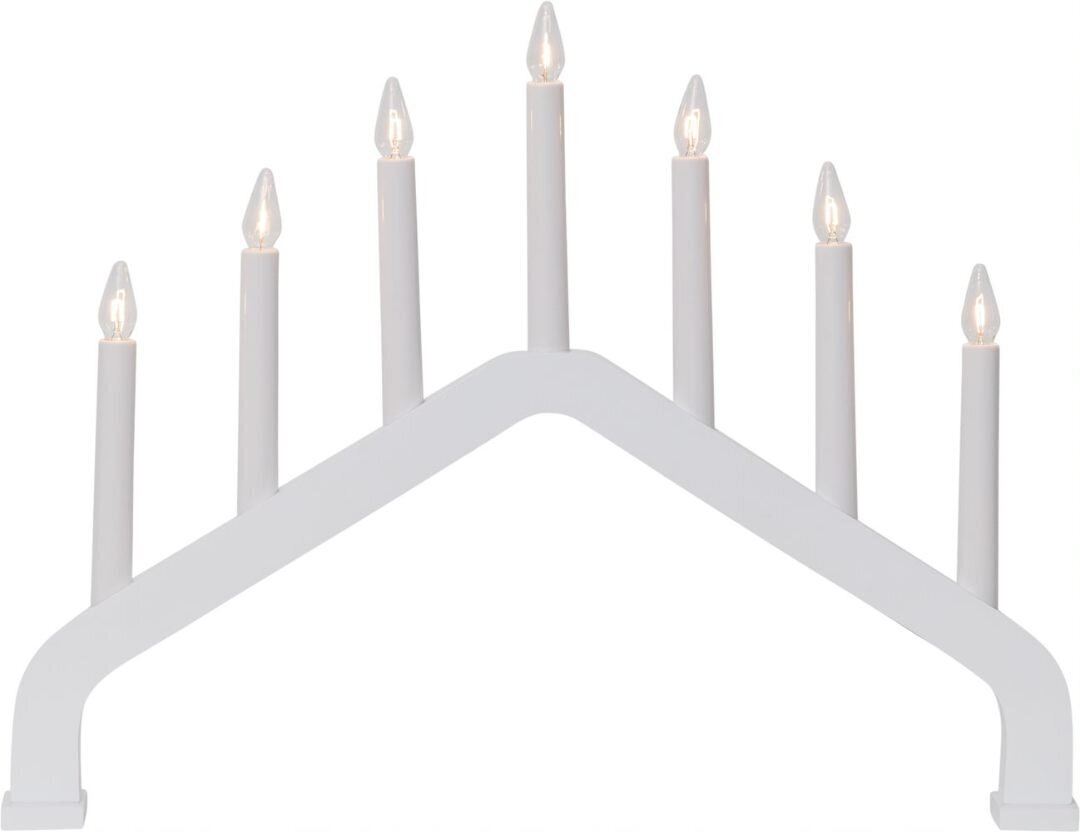 Puinen kynttilänjalka muotoinen valkoinen 21W 48x37cm Talo 230-21 hinta ja tiedot | Joulukoristeet | hobbyhall.fi