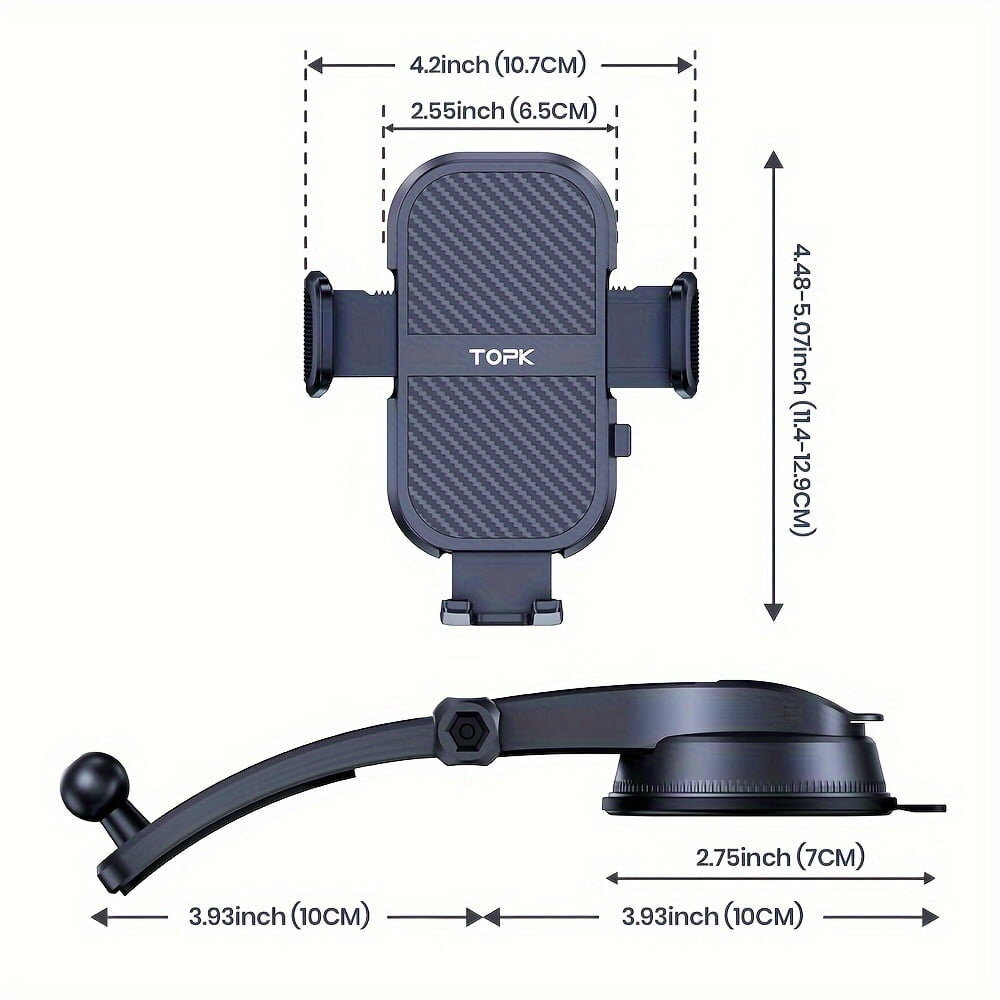 Topk D46-C Yleiskäyttöinen Auton Kojelautakiinnitys – Turvallinen Ote, Monikulmainen Kierto, Ylimääräiset Liimatyynyt – Kestävä Puhelinteline Kaikille Ajoneuvoille hinta ja tiedot | Puhelintelineet | hobbyhall.fi