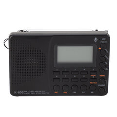 K-603 FM/AM/SW-radion monitoiminen kannettava pieni radiostereokaiutin REC-tallennin hinta ja tiedot | MP3-soittimet, MP4-soittimet | hobbyhall.fi