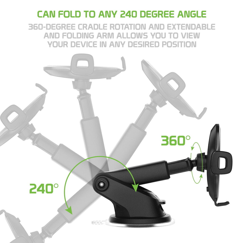 Cellet-Teleskooppinen Tuulilasi/Kojelaudan Puhelimen Pidike, Jossa On Uudelleenkäytettävä Tarttuva Imutyyny, Yhteensopiva Apple Iphonen, Samsung Galaxysin Ja Muiden Kanssa hinta ja tiedot | Puhelintelineet | hobbyhall.fi