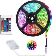 Akkukäyttöinen LED-valonauha, kaukosäädin, monivärinen vaihto, tee-se-itse sisä- ja ulkokoristelu-1m hinta ja tiedot | LED-valonauhat | hobbyhall.fi