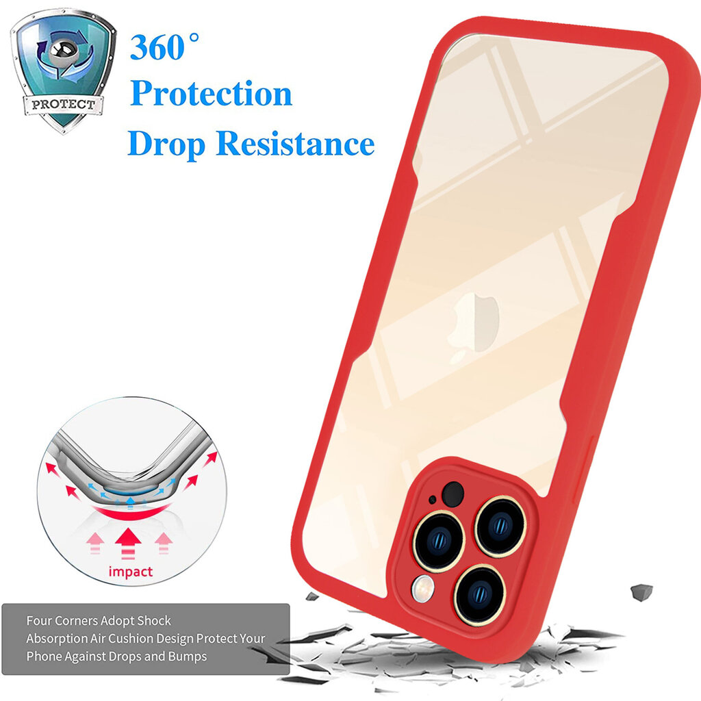 Omo 360° koko vartaloa suojaava iskunkestävä puhelinkuoren suojakuori 13 Pro Dual Layer Protection -puhelimelle hinta ja tiedot | Puhelimen kuoret ja kotelot | hobbyhall.fi