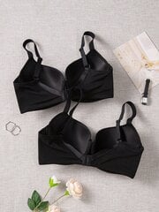 Plus 2kpl Solid Underwire Push Up Bra·Musta·85C hinta ja tiedot | Naisten aluspaidat | hobbyhall.fi