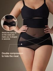 Plus Contrast Mesh Shapewear Sukkahousut·Musta·2XL hinta ja tiedot | Naisten aluspaidat | hobbyhall.fi