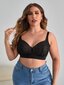 Plus Contrast Lace Wireless Bra·Black·100D hinta ja tiedot | Naisten aluspaidat | hobbyhall.fi