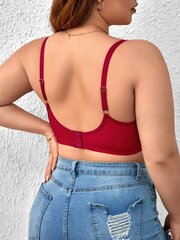 Plus Contrast Lace Langaton Bra·Burgundy·100D hinta ja tiedot | Naisten aluspaidat | hobbyhall.fi