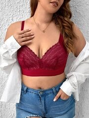 Plus Contrast Lace Langaton Bra·Burgundy·105C hinta ja tiedot | Naisten aluspaidat | hobbyhall.fi