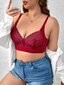 Plus Contrast Lace Langaton Bra·Burgundy·110D hinta ja tiedot | Rintaliivit | hobbyhall.fi